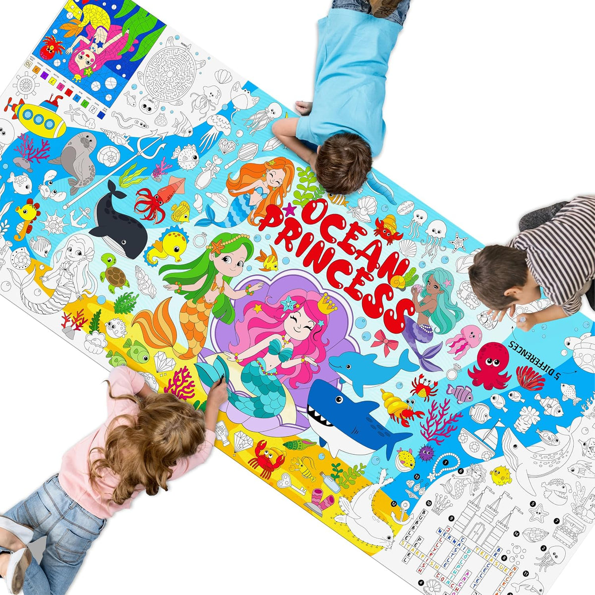 SpriteGru jumbo Halloween coloring poster with ghosts, pumpkins and witches - view 4