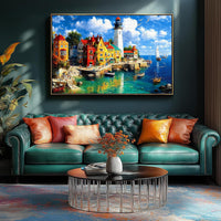 Halloween Puzzle 500 Piece with Lettered for Adults Gift - 1000piece - Colorful Coastal Lighthouse - 27.5x19.7" / Classic Everyday - image 4