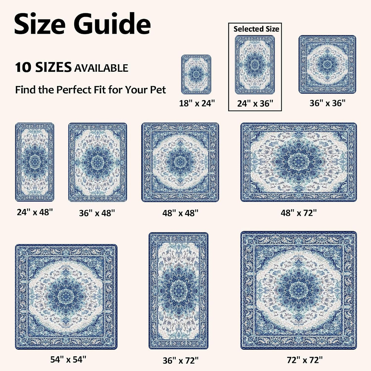 Washable Pee Pads for Dogs, Reusable Puppy Potty Training Pads - Blue/Multi / 24" ×36"(pack of 2) - image 4