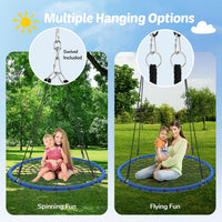 Trekassy 45" Spider Web Saucer Tree Swing with Swivel for Kids - Blue / 45 inch - image 3