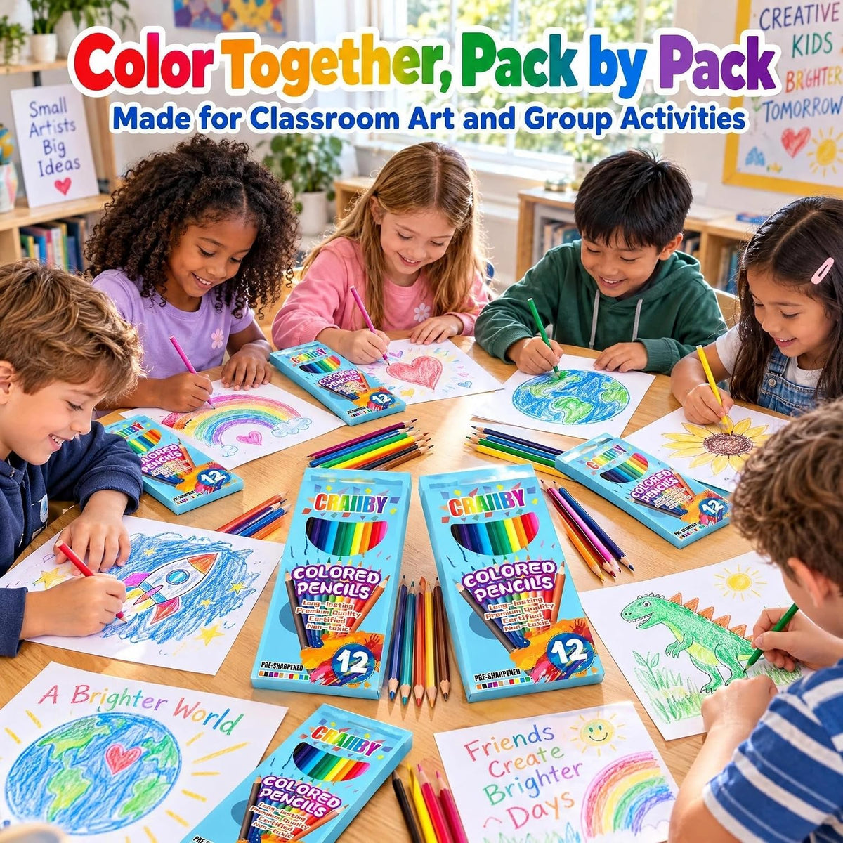 Craiiby colored pencils bulk, 24 boxes of 12 pre-sharpened colored pencils - view 8