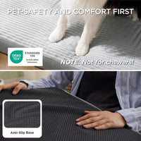 Bedsure ComfyFleece Large Dog Bed for Crate with Washable Cover - 41x27x3.3 / Pastel Grey - image 4