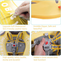 Mambobaby Float with Canopy, UPF 50+ Baby Swim Float – Fun for Kids & Family - Deluxe Yellow - image 4