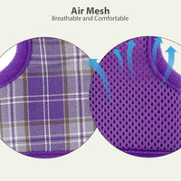 Plaid Breathable Rabbit Harness and Leash Set Escape Proof - Purple / L - image 2
