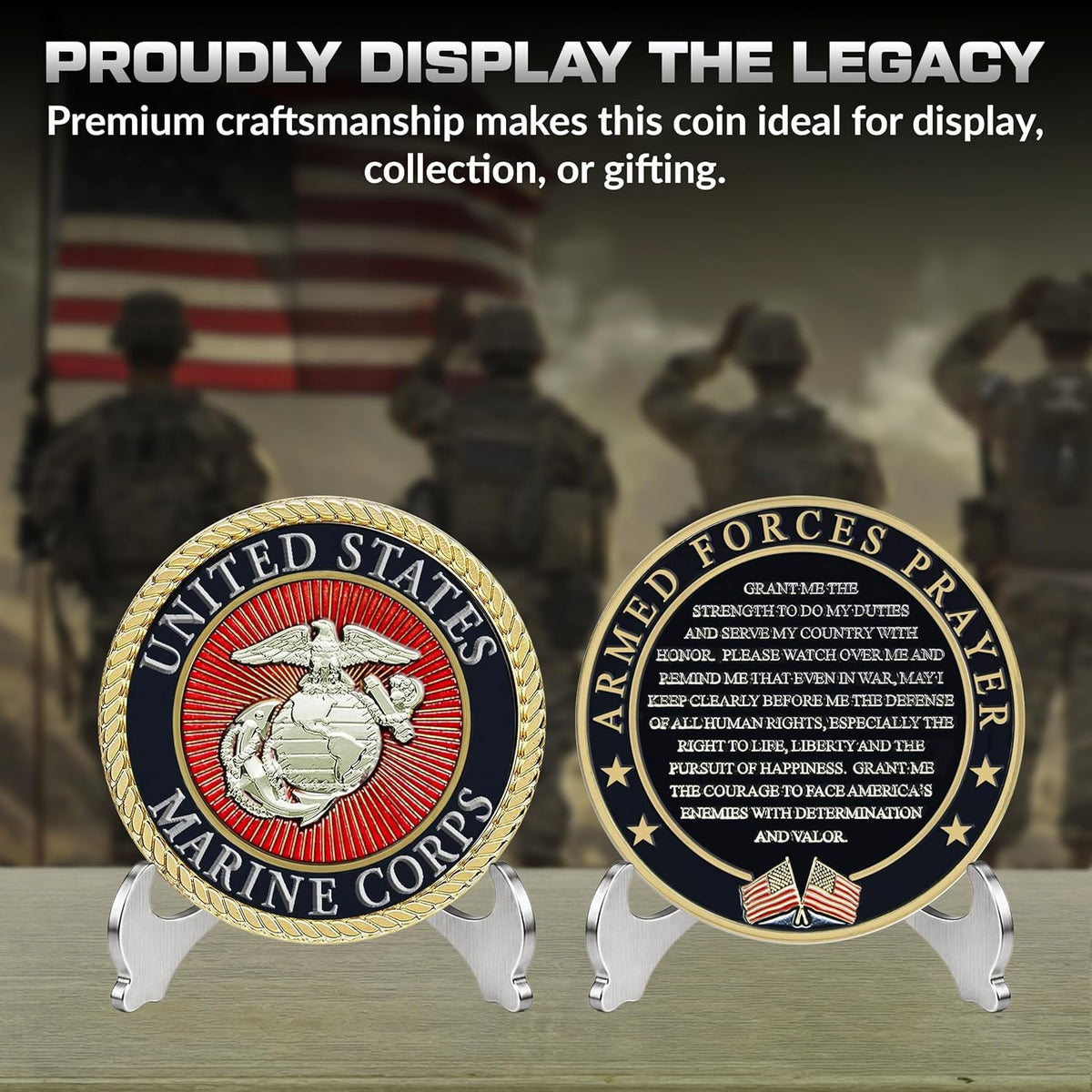Military Gift Shop Air Force Armed Forces Prayer Coin - Usmc - image 4