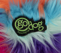 goDog Furballz Squeaky Plush Ball Dog Toy, Chew Guard Technology - Furballz (Cool Rainbow) / Large - image 4