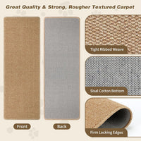FHTONGE 71x15.8" Thickened Cat Wall Climbing Carpet with 16 Fixed - Deep Camel / 39.4x15.8"(100x40cm) - image 2