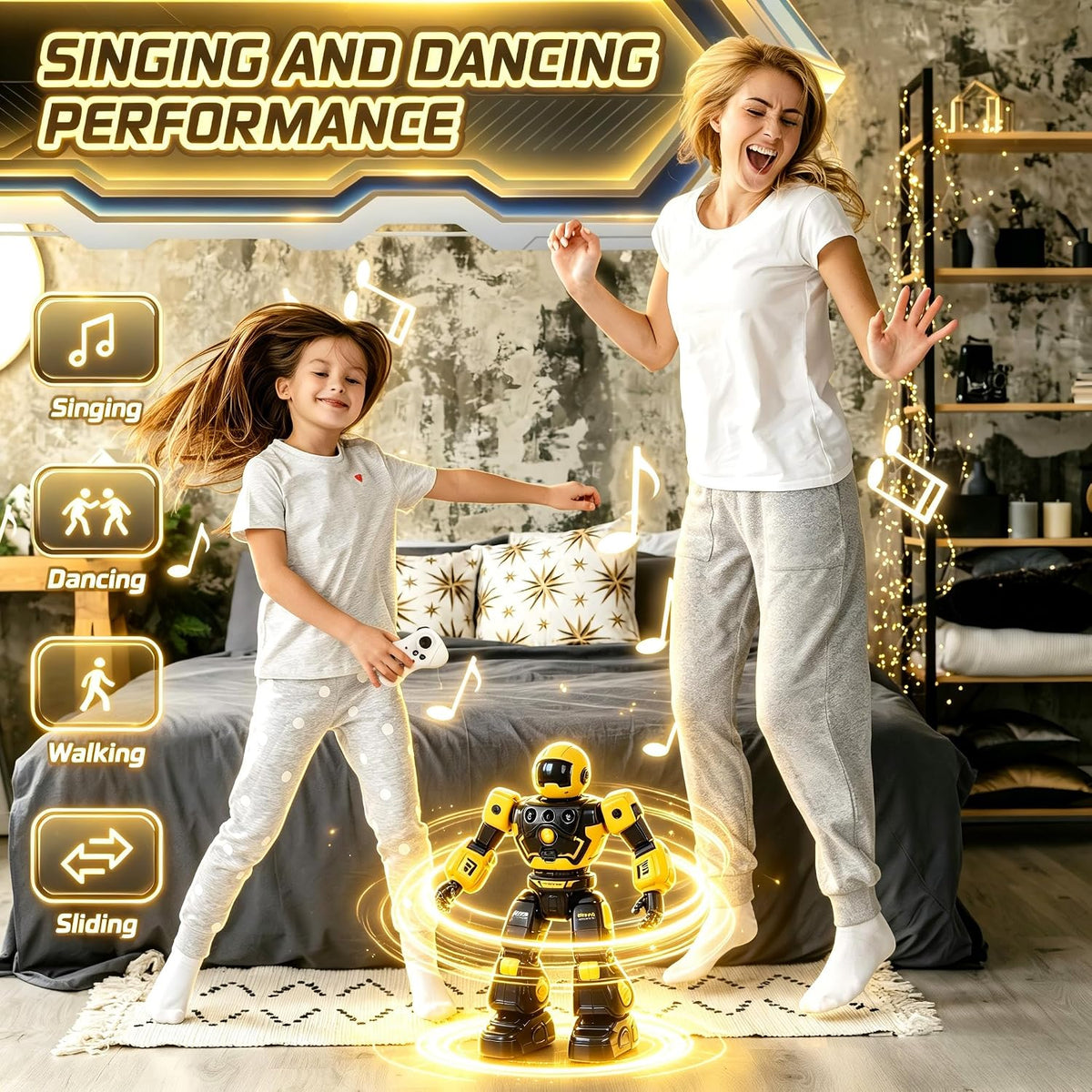 Robot Toys for Kids, Programmable Dancing Toys for 5 Year Old Boy – Fun for Kids & Family - Yellow - image 4