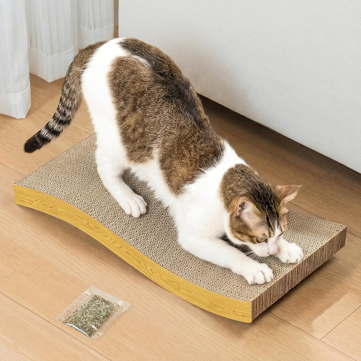 Cat Scratcher, Durable Scratch Pad - Wood Grain / M: 15.7" - 1 Pack