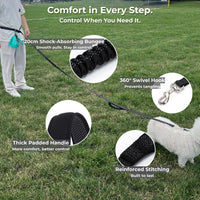 Hands Free Dog Leash, Waist & Crossbody 2-in-1 for Jogging & Hiking – Essentials for Dogs - Black / Large (8–10FT) - image 4