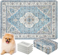 Washable Thickened Pee Pads for Dogs, 4 Pack (18"x24") Upgrade Reusable Puppy Pads with Non-Slip Rug, Super Absorbent Leakproof Puppy Training & Whelping Pads for Dogs, Doggie