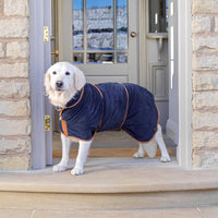 Lucky Pooch Dog Robe, Luxurious Dog Bathrobe - M / French Navy - image 2