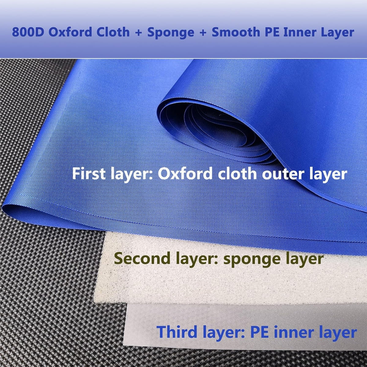 EUPXRHY mini trampoline spring cover pad with 3 layers fitted on a small indoor trampoline - view 4
