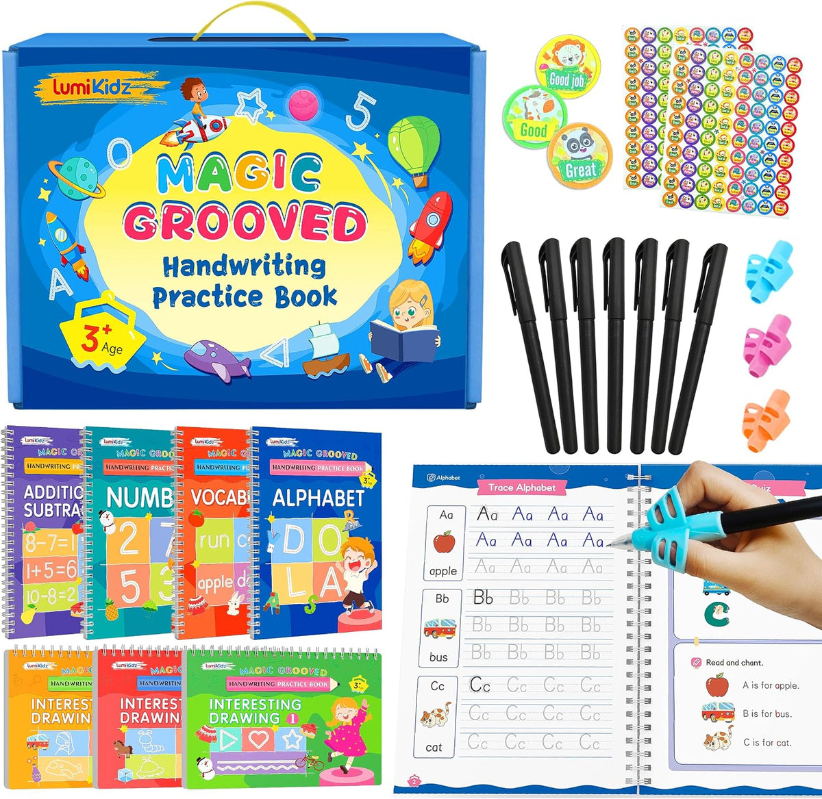 Magic Grooved Writing Practice Books for Kids 3-8 – Fun for Kids & Family