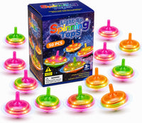 LED Flashing Spinning Tops for Kids - Classic - 50 Piece