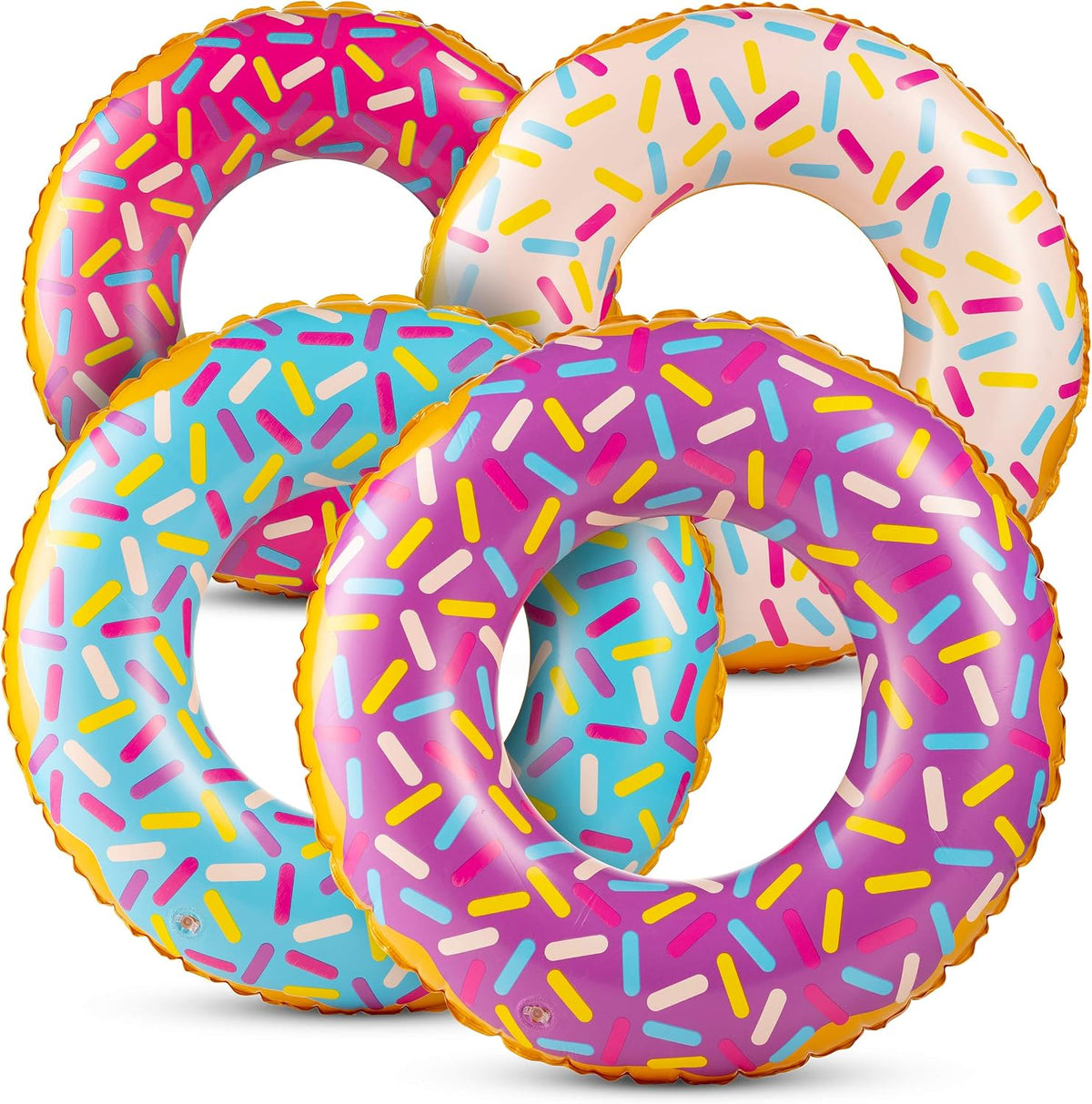 24-Inch Inflatable Donut Pool Floats Bulk Swim Rings for Kids – Fun for Kids & Family