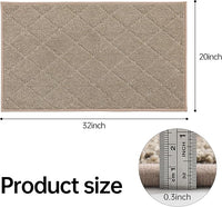 COSY HOMEER Edging Stair Treads Non-Slip Corner Indoor Stair Runners for Wooden Steps,Landing Slip Resistant Stair Rugs for Kids and Dogs, 100% Polyester TPE Backing,Beige,20"X32"