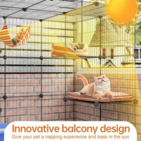 3-Tier Cat Cages Indoor Enclosure DIY Cat Playpen Catio Detachable - 35.4"L x 31.5"W x 35.4"H - image 4