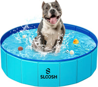 SLOOSH Foldable Dog Kiddie Pool - Blue / 32" x 8"