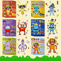 JOYIN 36 Sheets 9"x6" Make a face Stickers for Kids - Robot - image 2