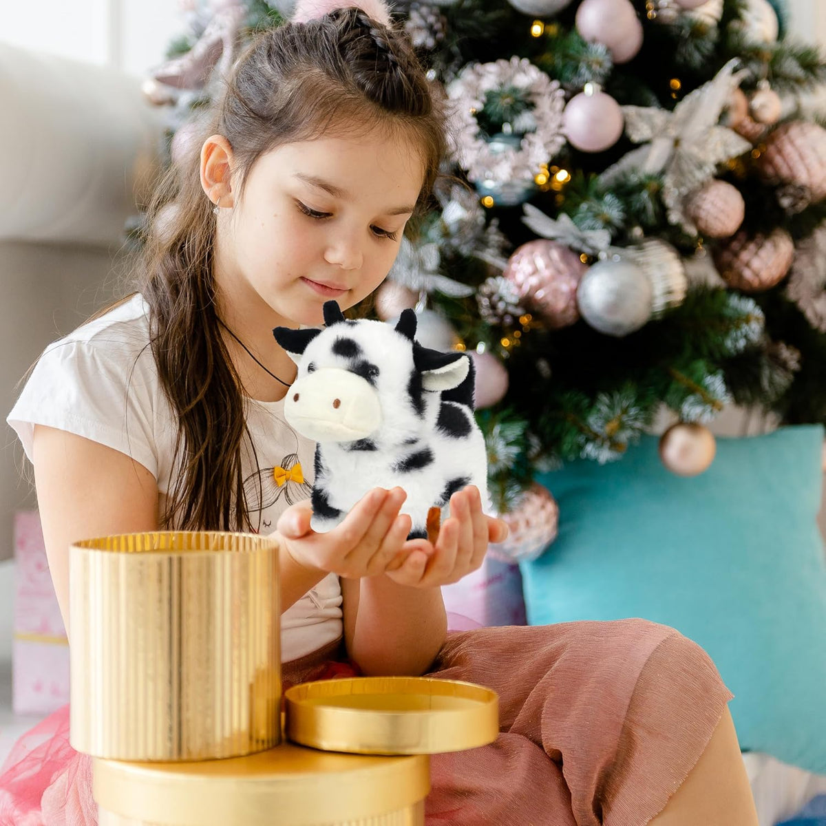 Easfan Walking Dog Toy for Kids Barking Interactive Puppy Stuffed - Black_Cow - image 4