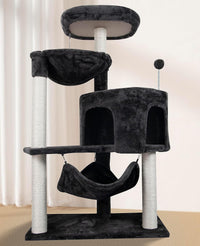 YUNIQUE Cat Tree with Cat Condo and Big Hammock, Grey – Essentials for Cats - 39.4'' Dark Grey - image 3
