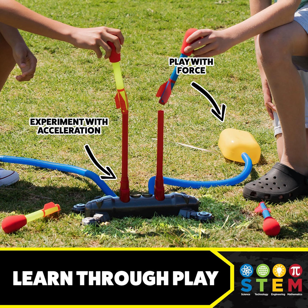 Stomp Rocket Original Dueling Rocket Launcher for Kids - Dueling Launcher + 4 Rockets - image 4
