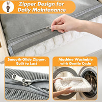 Cloud-Soft Wooden Cat Window Sill Perch with Zipper Cushion - White / Medium - image 2