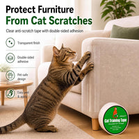 Anti-Scratch Tape for Furniture, Stop Cats from Scratching Couch - 2.5" x 16Y Cat Scratch Tape - image 2
