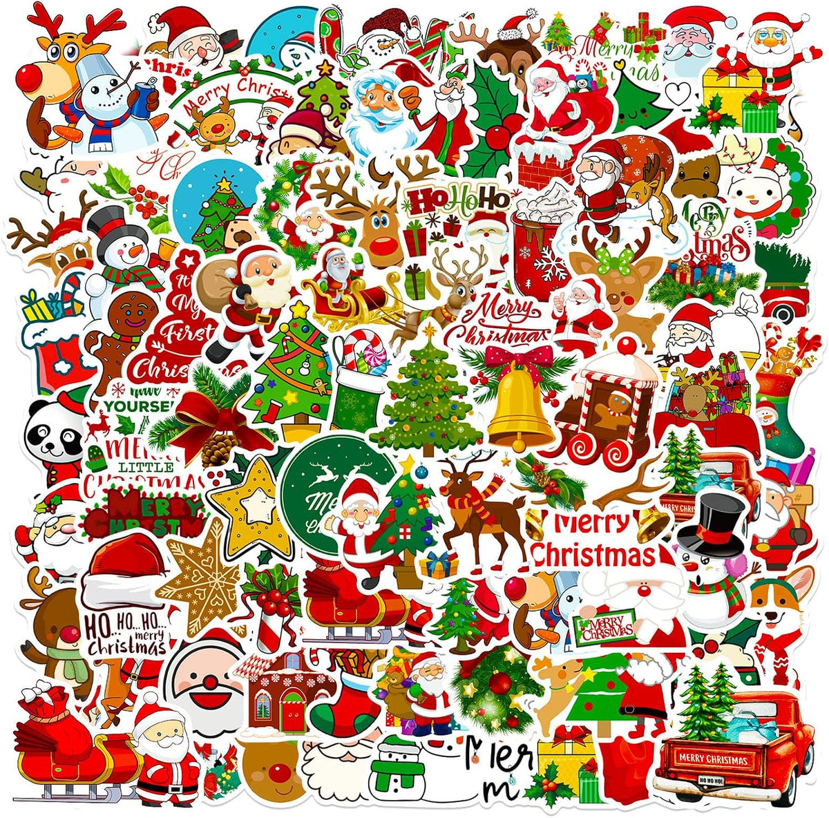 100PCS Vintage Christmas Stickers - Christmas