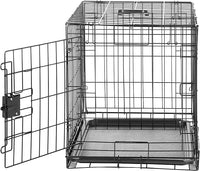 Amazon Basics Durable, Foldable Metal Wire Small Dog Crate with Tray, Single Door, 24 x 18 x 20 in, Black