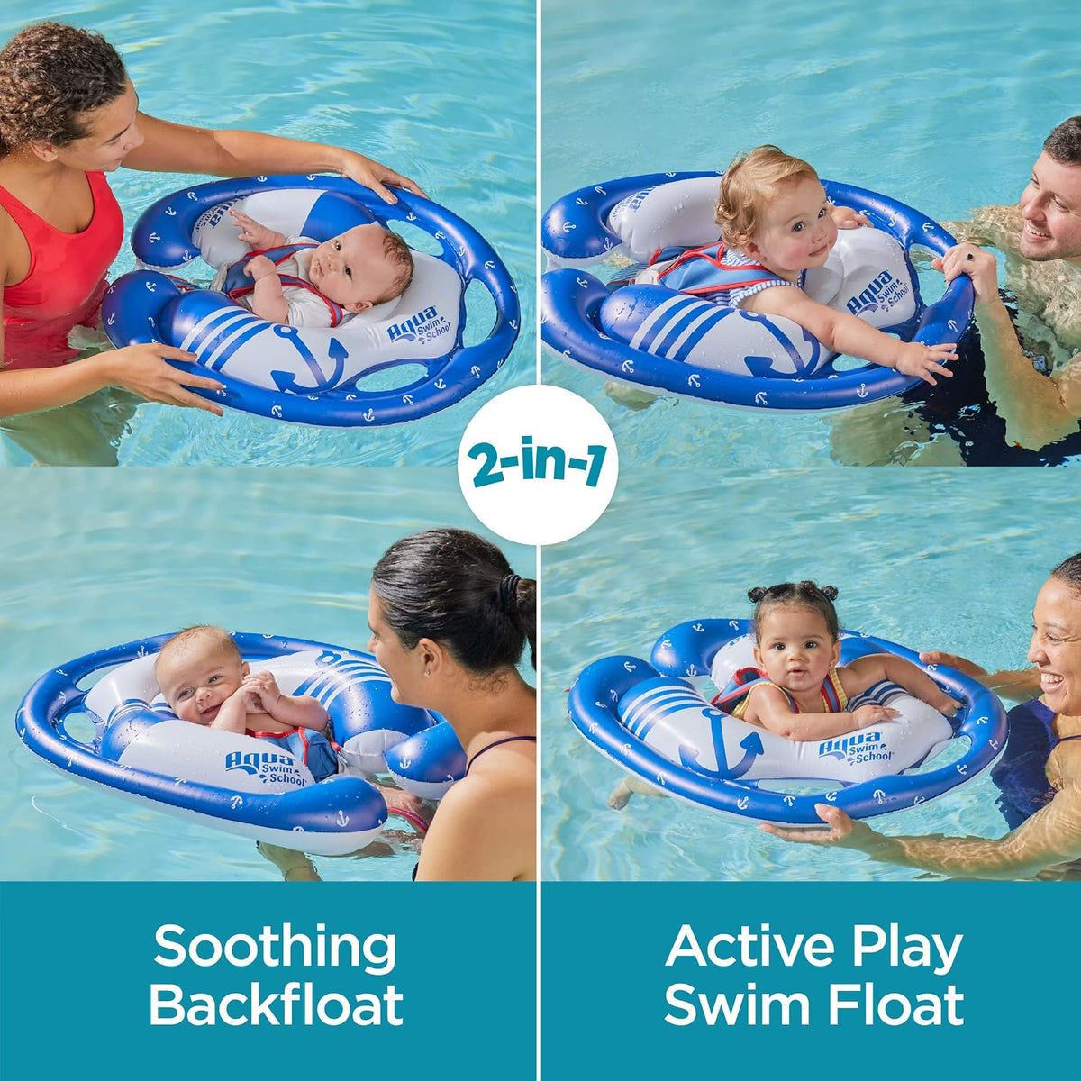 SwimSchool Freestyle Swimmer Baby Pool Float with Multi-Position - Freestyle Swimmer Baby Float - image 3