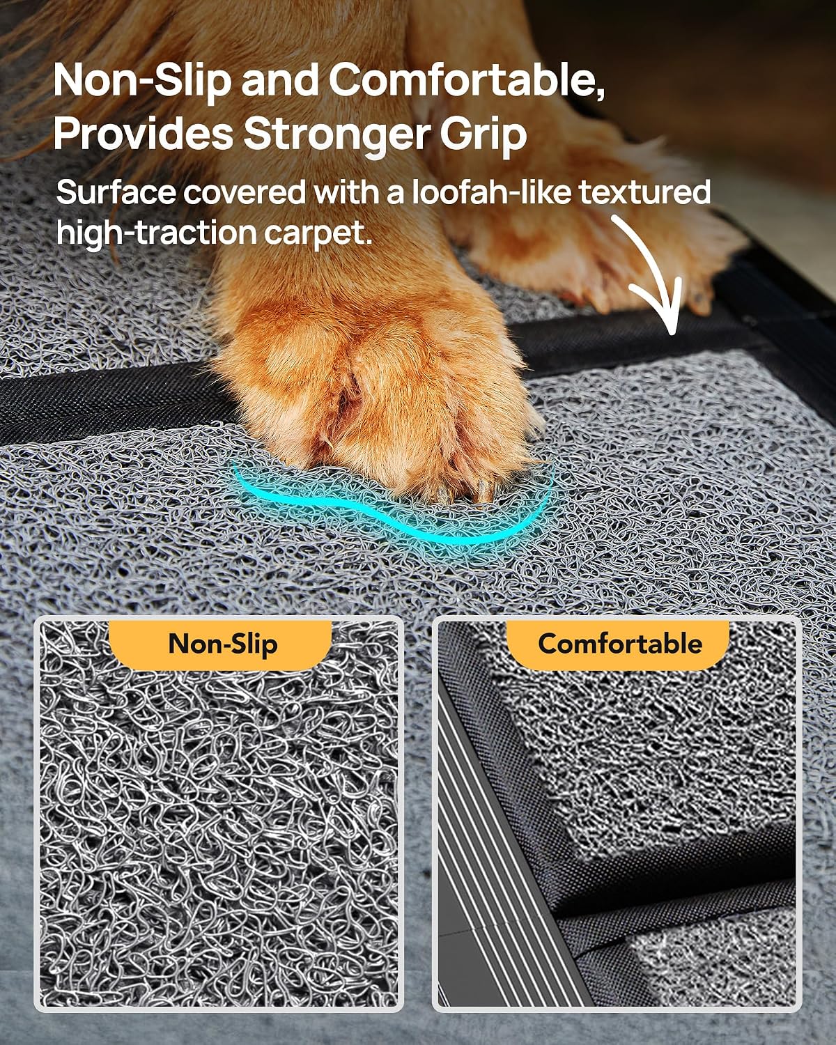 Dog Ramp for Cars, 71" L × 17.2" W, Extra-Long Foldable – Essentials for Dogs - Upgraded 71'' L x 19.7" W - image 3
