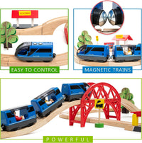 Kipipol Battery Operated Action Locomotive Toy Train Set for Wooden - image 4