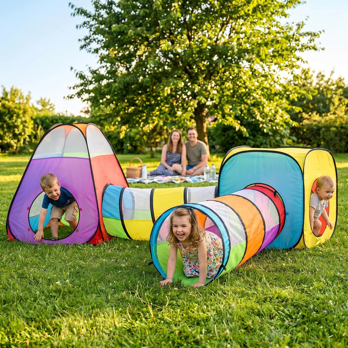 Kids Play Tunnel Tent for Toddlers - 4 Pcs a - image 4