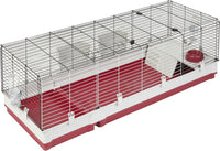 Midwest Homes for Pets Deluxe Rabbit & Guinea Pig Cage - White/Red / XXL Rabbit Cage