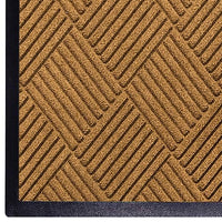 WaterHog Diamond | Commercial-Grade Entrance Mat with Rubber Border – Indoor/Outdoor, Quick Drying, Stain Resistant Door Mat (Medium Brown, 6' x 6')