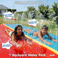 JAMBO Premium Triple Water Slide with 3 Bodyboards - 24ft Multicolor - image 2