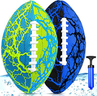 Jasonwell 2 pack double-laced waterproof pool footballs with pump - view 2