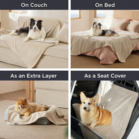 Bedsure Waterproof Dog Blankets for Small Dogs Soft Cat Blanket Warm - M(30x40") / Cream - image 2