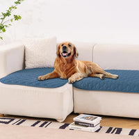 gogobunny 100% Double-Sided Waterproof Dog Bed Cover Pet Blanket Sofa Couch Furniture Protector for Puppy Large Dog Cat, Reversible (32x53 Inch (Pack of 1), Dark Blue/Light Blue)