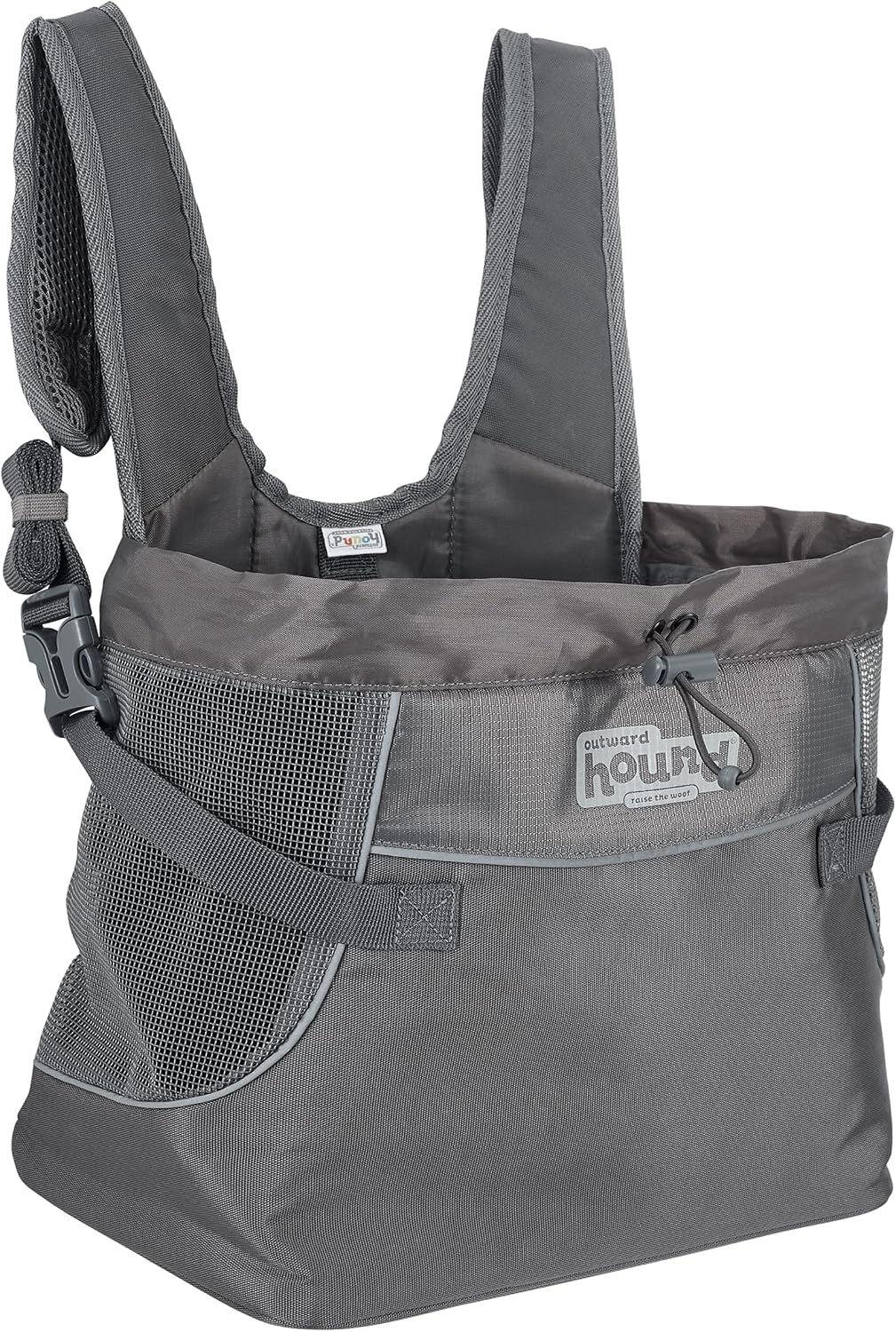 Outward Hound PupPak Dog Front Carrier, 12.5" x 9" x 14" - Grey / 12.0"L x 11.5"W x 7.5"H
