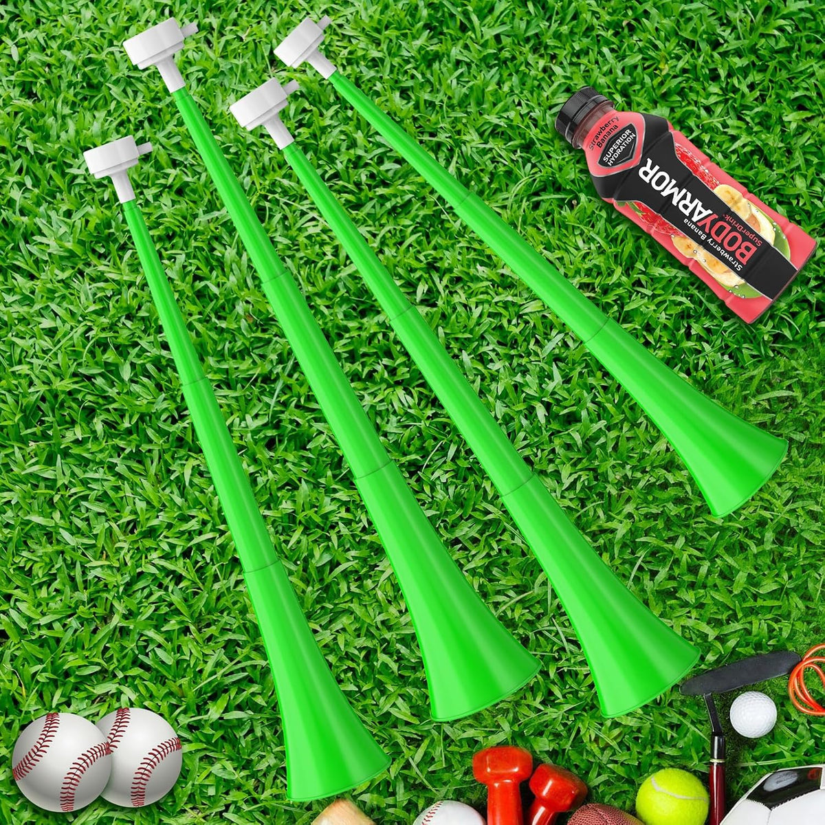 Collapsible Stadium Horn 24 Inch Vuvuzela Trumpet Blow Horns - Green - image 3