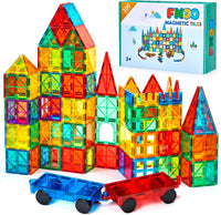 FNJO Magnetic Tiles, 100PCS STEM Building Blocks Toy Set for Kids – Fun for Kids & Family - 100PCS