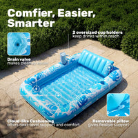 SLOOSH Inflatable Tanning Pool Lounger Float - Blue / X-Large - image 4