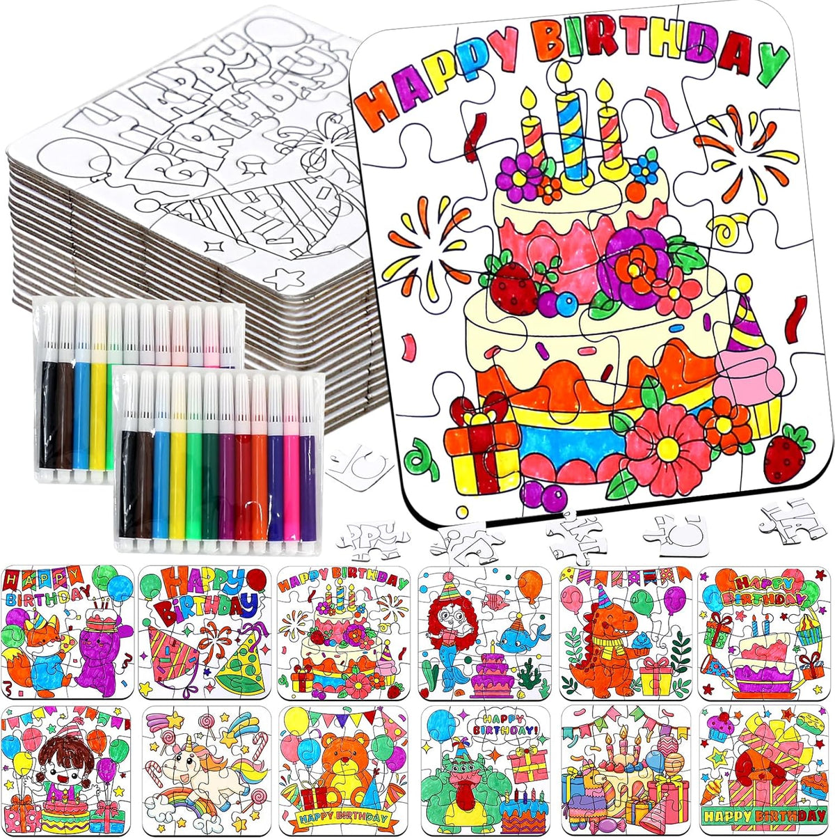 MUOUAKATE Christian Halloween crafts for kids, 24 blank coloring puzzle sets - view 6