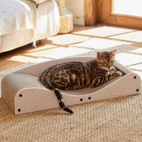 FUKUMARU Cardboard Cat Scratcher Bed - Light Camel
