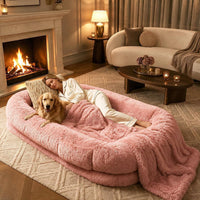 Grey Human Dog Bed, 71''x45''x12'' Size Fits Adult and Pet - Pink
