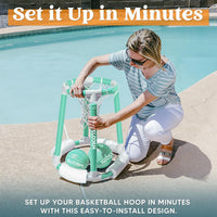 Sloosh Pool Basketball Hoop Set, Floating Basketball Pool Game - Green - image 4
