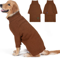 Dog Sweater Long Sleeve Warm Knit Sweaters for Small Dogs Cats Boy – Essentials for Dogs - Brown / XX-Large